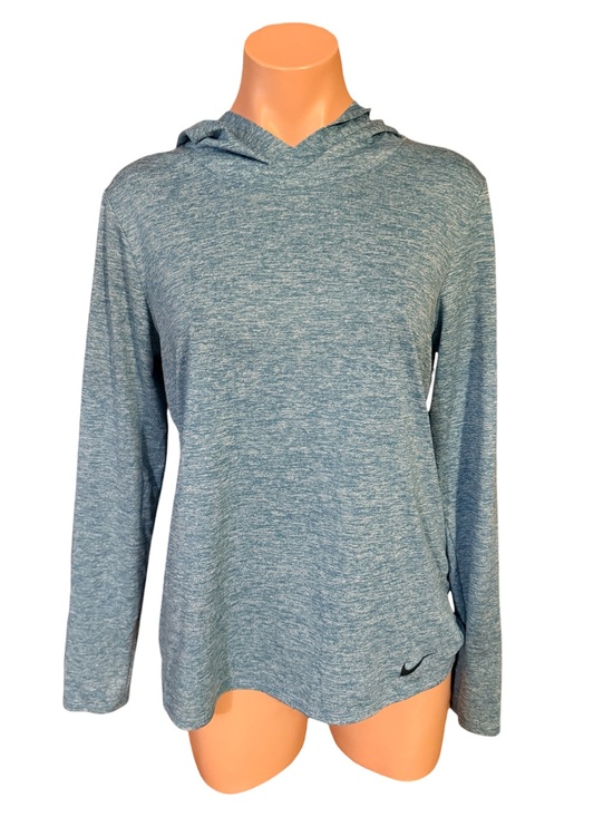 Nike Tops - Nike Dri-Fit Womens M Green Blue Heathered Long Sleeve Hoodie Pullover Shirt